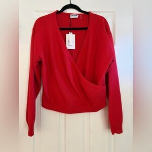 LNA - v- neck cross over sweater - NEW WITH TAGS